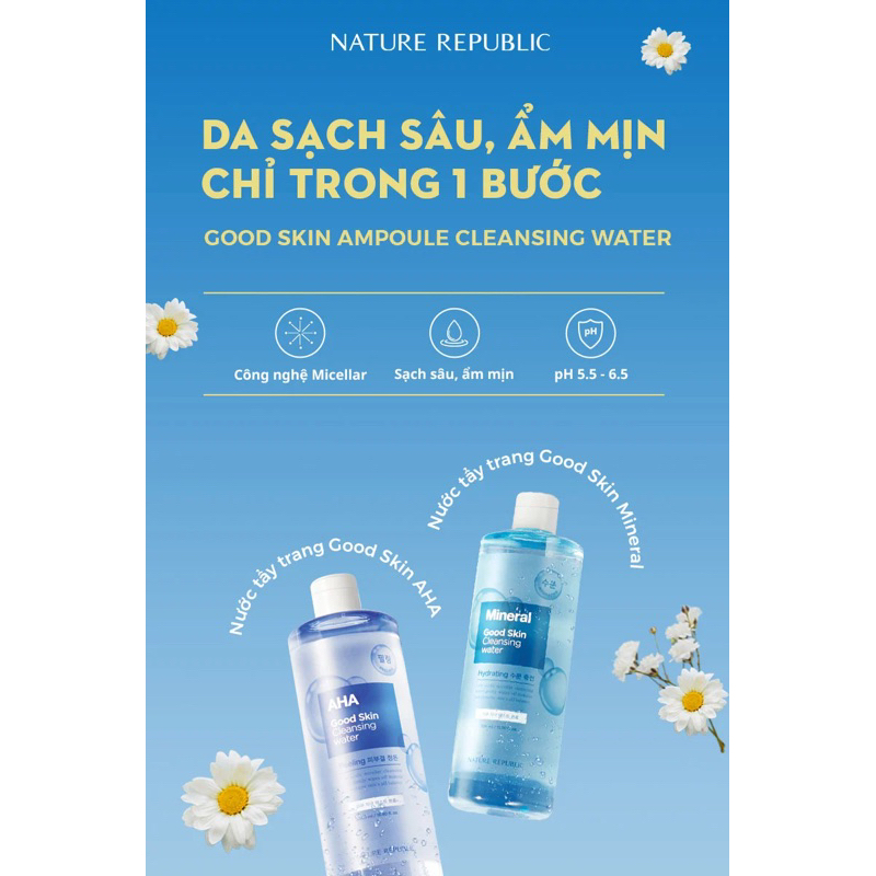Nước Tẩy Trang Làm Sạch Sâu Nature Republic Good Skin Cleansing Water 500ml