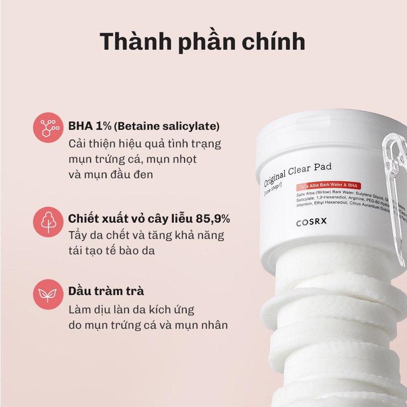 Bông tẩy tế bào chết cosrx One Step Original Clear Pad