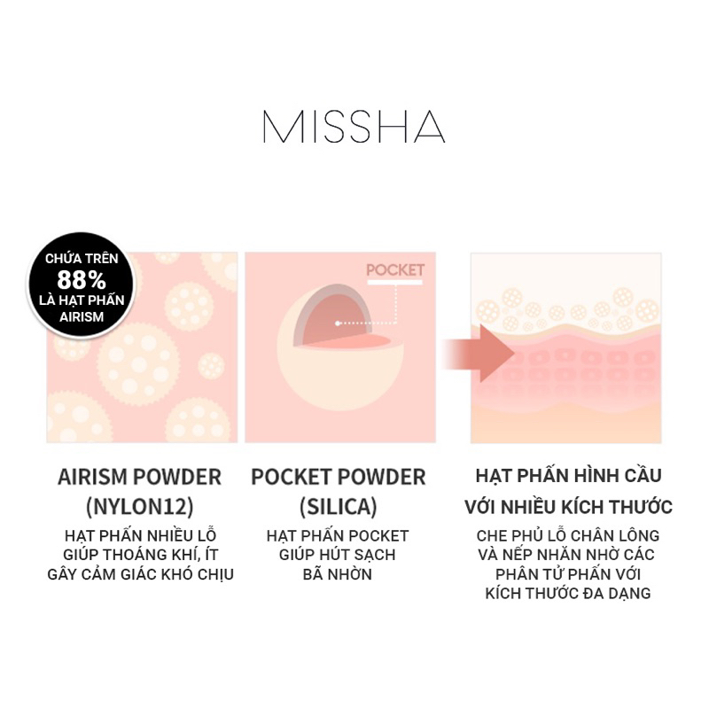 Phấn phủ kiềm dầu MISSHA Airy Pot Pact - Pink 5g