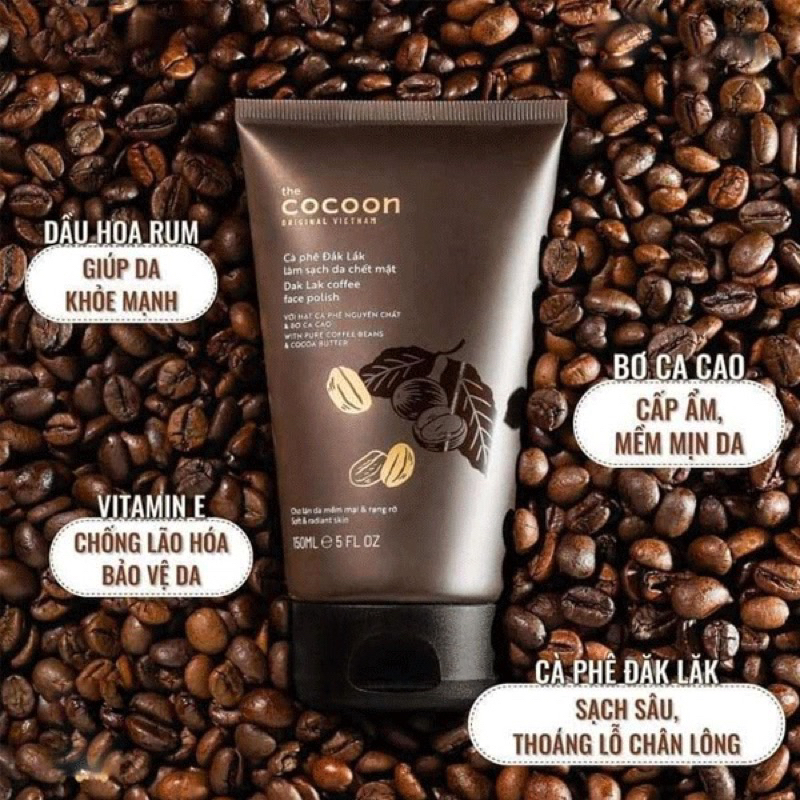 tẩy da chết cho mặt Cocoon Cà phê Đắk Lắk 150ml
