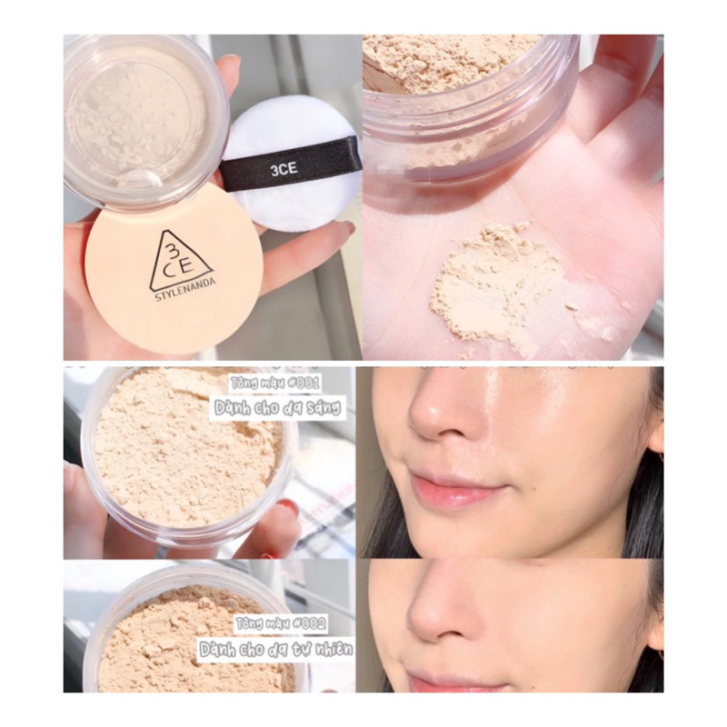 Phấn Phủ Bột 3CE Stylenanda Natural Finish Loose Powder