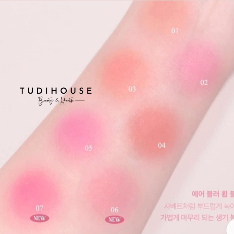 Má hồng thạch ( sự kết hợp giữa kem và phấn) Clio Air Blur Whip Blush