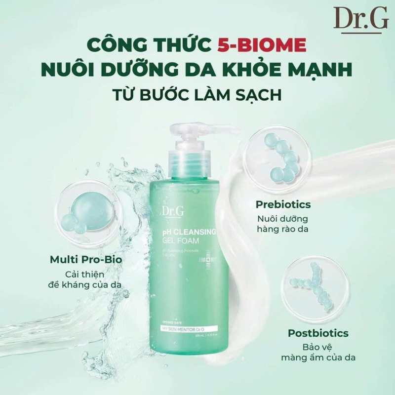 Sữa Rửa Mặt Ph Cleansing Gel Foam Dr.G 200ML