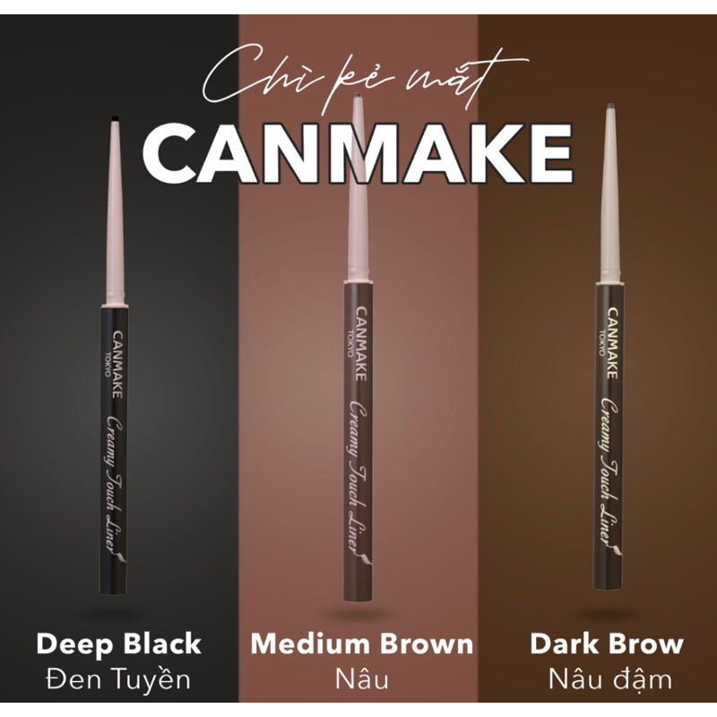 Chì kẻ mắt đầu siêu mảnh Canmake Creamy Touch Liner