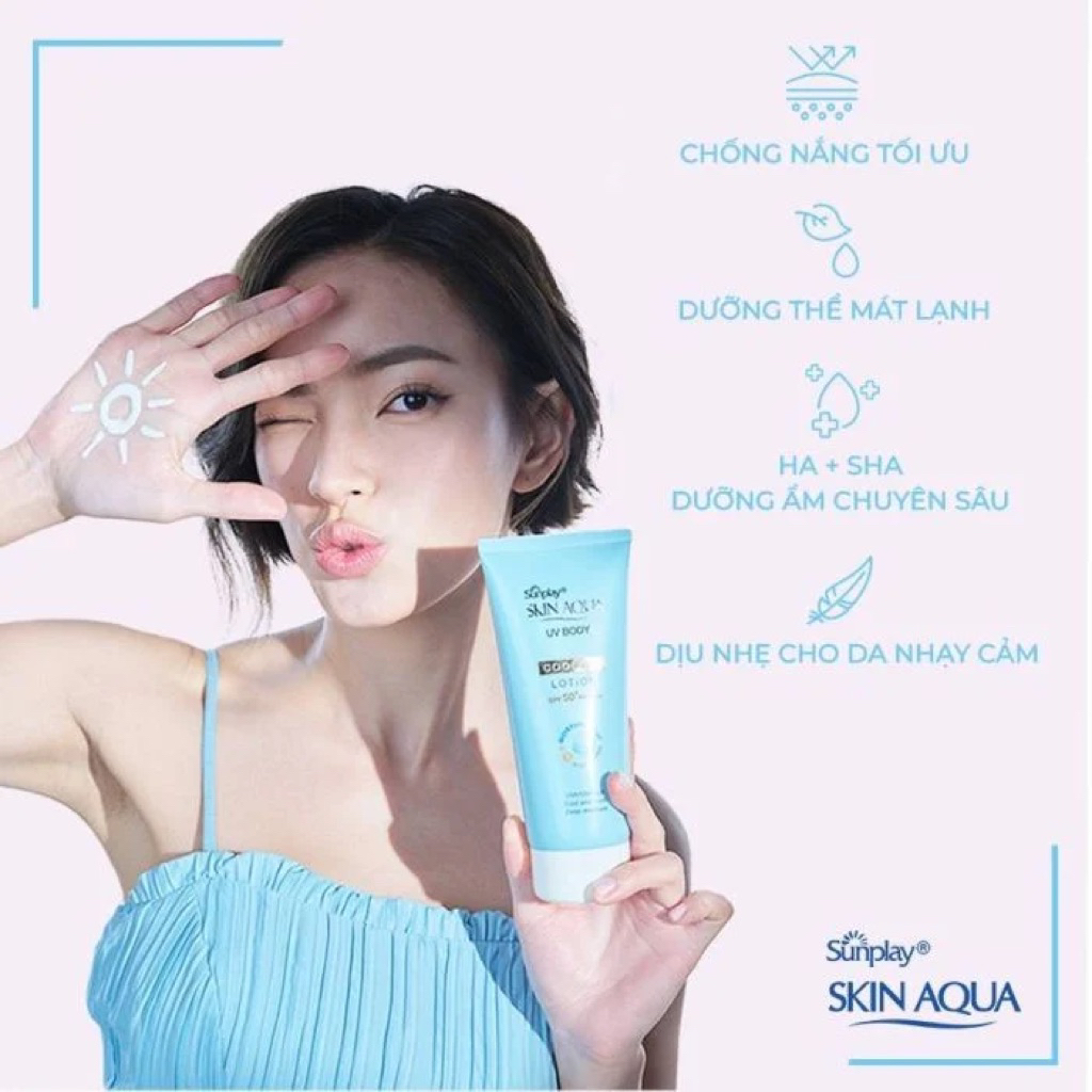 Lotion Chống Nắng Dưỡng Thể Mát Lạnh Skin Aqua Uv Body Cooling Lotion 150Gr