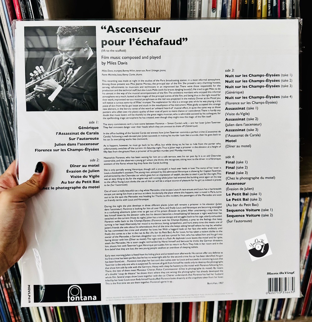 Đĩa LP Miles Davis – Ascenseur Pour L'Échafaud (Lift To The Scaffold)