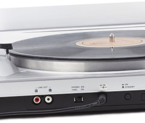 GPO PR 100 Turntable Bluetooth Built in Pre Amp Audio Technica Cartridge (33/45) - Silver (Large Item, Bluetooth, Silver, Built-In Preamp)