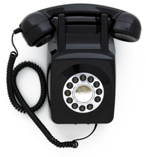 GPO Retro GPO746WBLK 746 Wall Mount Push Button Telephone - Black (Large Item, Black)