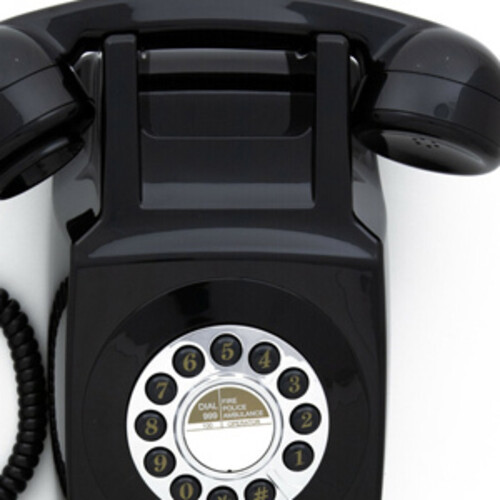 GPO Retro GPO746WBLK 746 Wall Mount Push Button Telephone - Black (Large Item, Black)