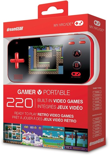 My Arcade DGUN-2889 Gamer V: Portable Handheld Gaming System - 220 Retro Games (Black, Red)