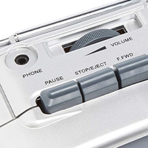 GPO Retro GPO9401 9401 Portable AM/FM Radio Cassette Recorder Player - Silver (Large Item, Silver)