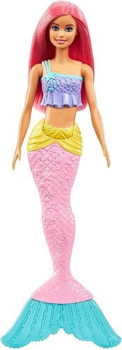 Mattel - Barbie Mermaid Doll with Pink Hair and Tail (Large Item, Toy, Doll)