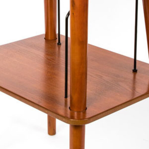 GPO Retro GPORPS Canterbury Retro Wooden Record Player Stand With Vinyl Storage- Brown (Large Item, Wood, Brown)