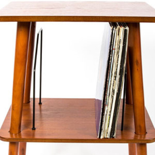GPO Retro GPORPS Canterbury Retro Wooden Record Player Stand With Vinyl Storage- Brown (Large Item, Wood, Brown)