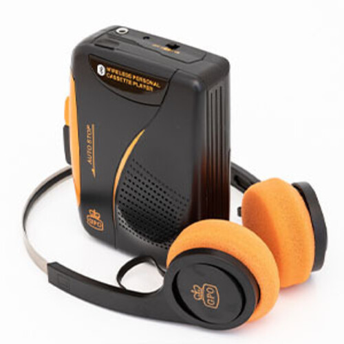 GPO Bluetooth Personal Cassette Player/Radio with Headphones (Large Item, Bluetooth, Black)