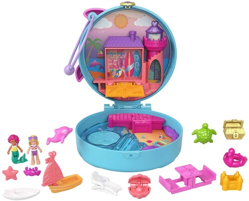 Mattel - Polly Pocket Big Pocket World Dolphin Beach (Large Item, Doll)
