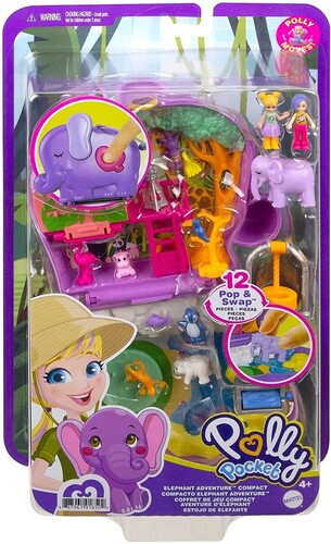 Mattel - Polly Pocket Elephant Adventure Compact (Large Item, Doll)