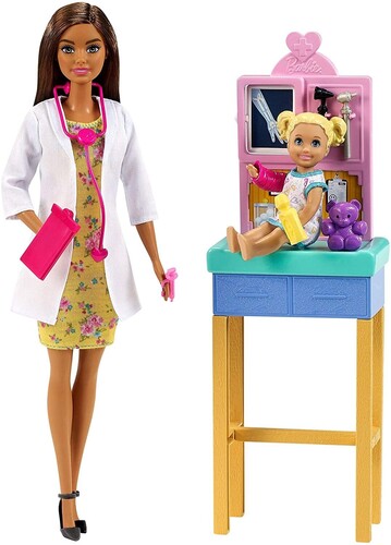 Mattel - Barbie Pediatrician Playset, Brunette (Large Item, Doll)