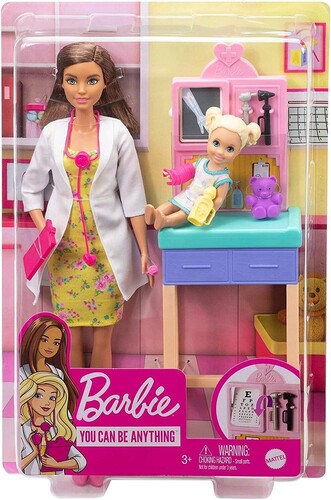 Mattel - Barbie Pediatrician Playset, Brunette (Large Item, Doll)