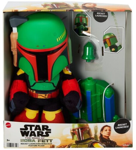 Mattel Collectible: Star Wars: The Book of Boba Fett: Rocket Launching Boba Fett Feature Plush (Large Item, Plush)