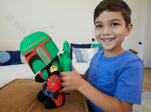 Mattel Collectible: Star Wars: The Book of Boba Fett: Rocket Launching Boba Fett Feature Plush (Large Item, Plush)