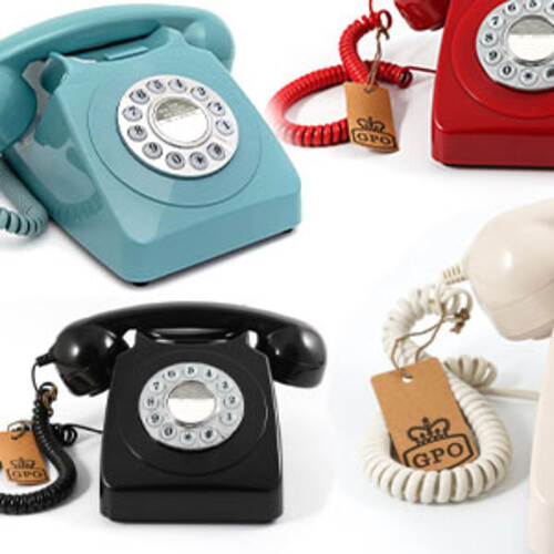 GPO Retro GPO746DPBBL 746 Desktop Push Button Telephone - Blue (Large Item, Blue)