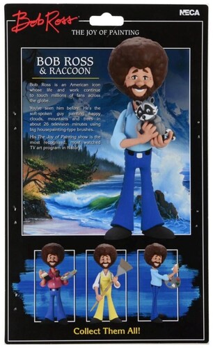 NECA - Bob Ross Toony Classic Bob Ross w/Racoon 6IN Af (Large Item, Figure, Collectible)