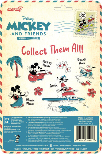 Super7 - Disney Reaction Figures Wave 2 - Vintage Collection - Hawaiian Holiday - Minnie Mouse (Collectible, Figure, Action Figure)