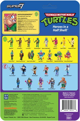 Super7 - Teenage Mutant Ninja Turtles ReAction Wave 6 - Napoleon Bonafrog (Collectible, Figure, Action Figure)
