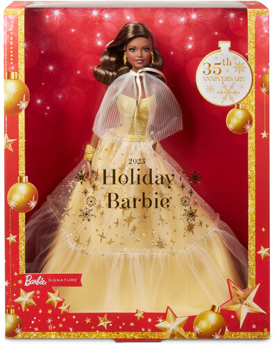 Mattel - 2023 Holiday Doll (Dark Brown Hair) (Large Item, Collectible, Limited Edition, Doll)