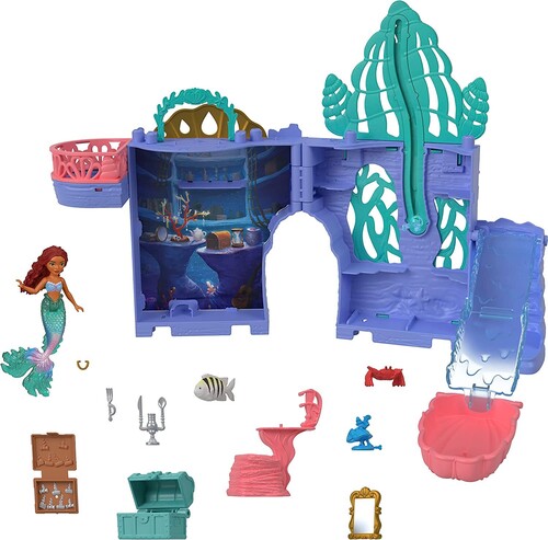 Mattel - Disney The Little Mermaid Storytime Stackers Ariel’s Grotto Playset (Large Item, Doll)