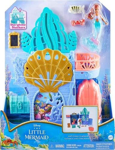 Mattel - Disney The Little Mermaid Storytime Stackers Ariel’s Grotto Playset (Large Item, Doll)
