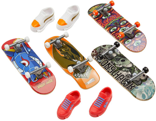 Mattel - Hot Wheels Skate Tony Hawk Tricked Out Pack, Fingerboard and Shoes (Large Item, Toy Car)