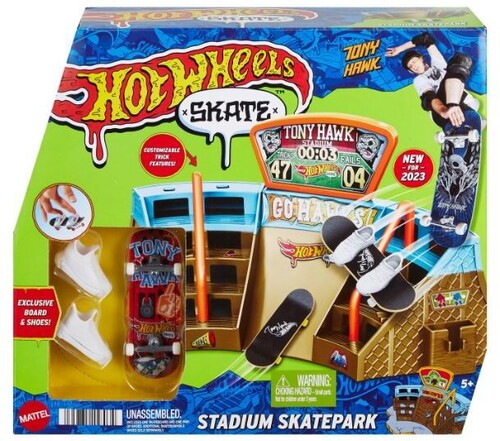 Mattel - Hot Wheels Skate Tony Hawk Moment Fingerboard Stadium Skatepark (Large Item, Toy Car)