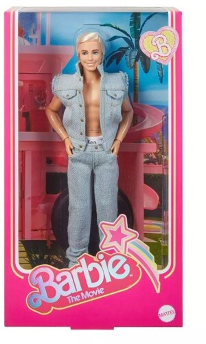 Mattel - Barbie The Movie Ken Doll Wearing All-Denim Matching Set with Ken Underwear (Large Item, Doll)