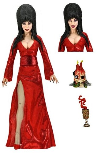 NECA - Elvira Red Fright and Boo 8" Clothed Action Figure (Large Item, Action Figure, Collectible)