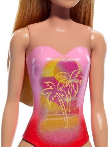 Mattel - Barbie Beach Doll with Pink Swimsuit (Large Item, Doll)