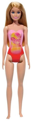 Mattel - Barbie Beach Doll with Pink Swimsuit (Large Item, Doll)