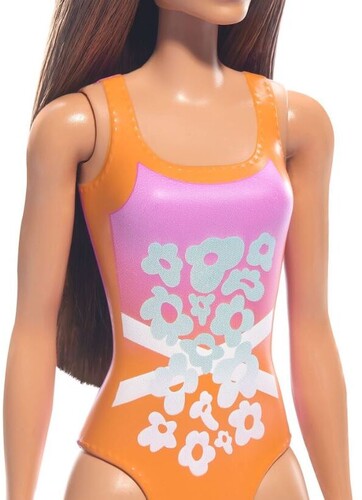 Mattel - Barbie Beach Doll with Orange Swimsuit (Large Item, Doll)