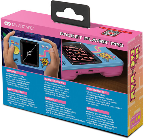My Arcade DGUNL-7010 MS. PAC-MAN Pocket Player Pro Handheld Portable Gaming System