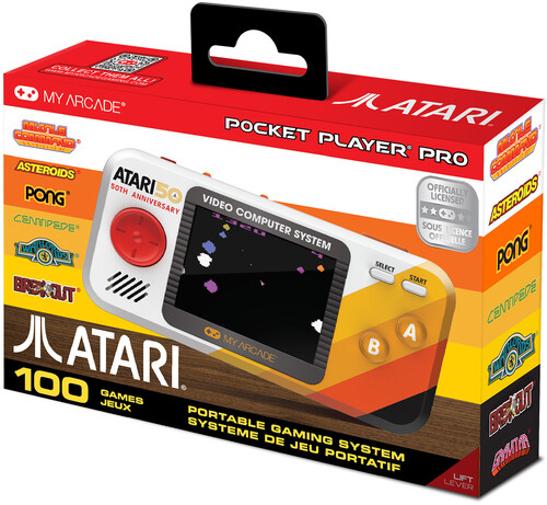 My Arcade DGUNL-7015 Atari Pocket Player Pro Handheld Portable Gaming System 100 Games