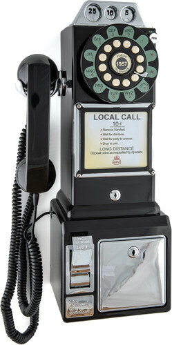GPO Retro 130BLK Diner Telephone Push Button Desk or Wall Mountable (Black) (Large Item)