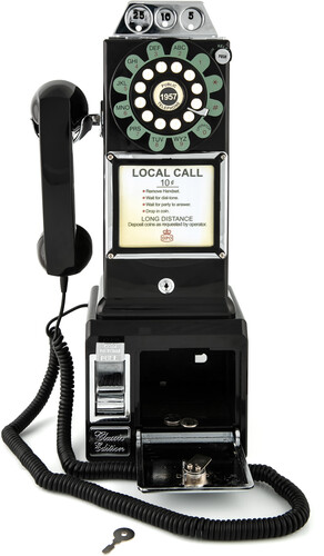 GPO Retro 130BLK Diner Telephone Push Button Desk or Wall Mountable (Black) (Large Item)