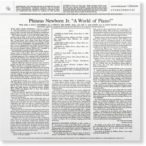 Phineas Newborn - A World Of Piano! (Contemporary Records Acoustic Sounds Series)