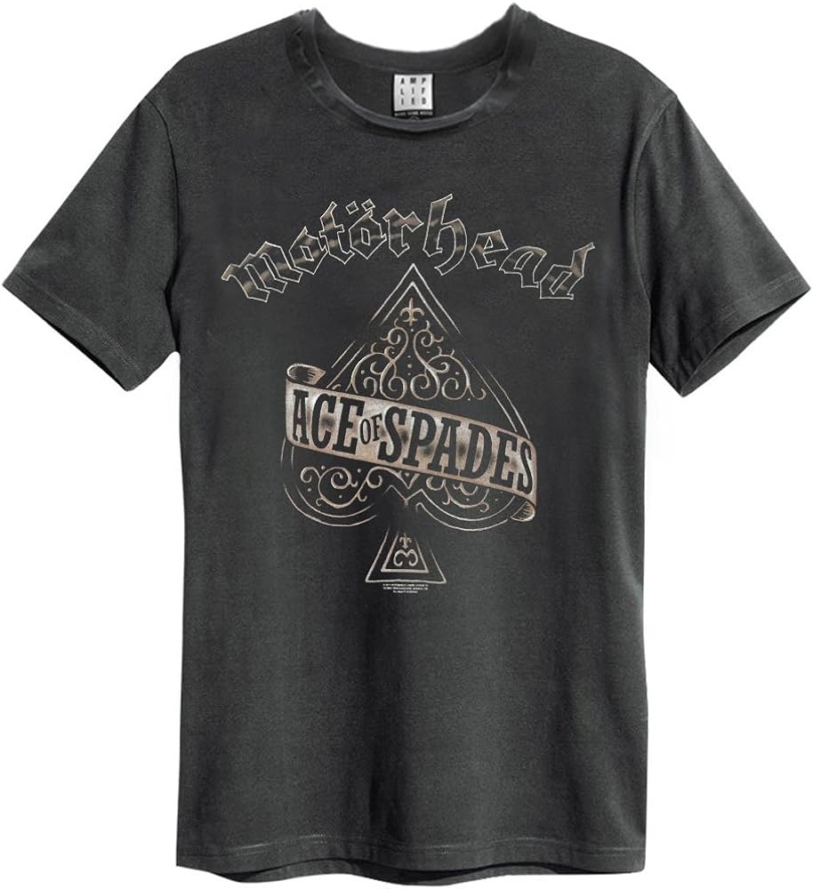 MOTORHEAD ACE OF SPADES AMPLIFIED X LARGE VINTAGE CHARCOAL T SHIR