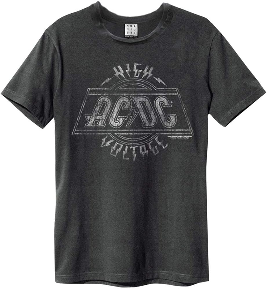 AC/DC - HIGH VOLTAGE AMPLIFIED MEDIUM VINTAGE CHARCOAL T SHIRT