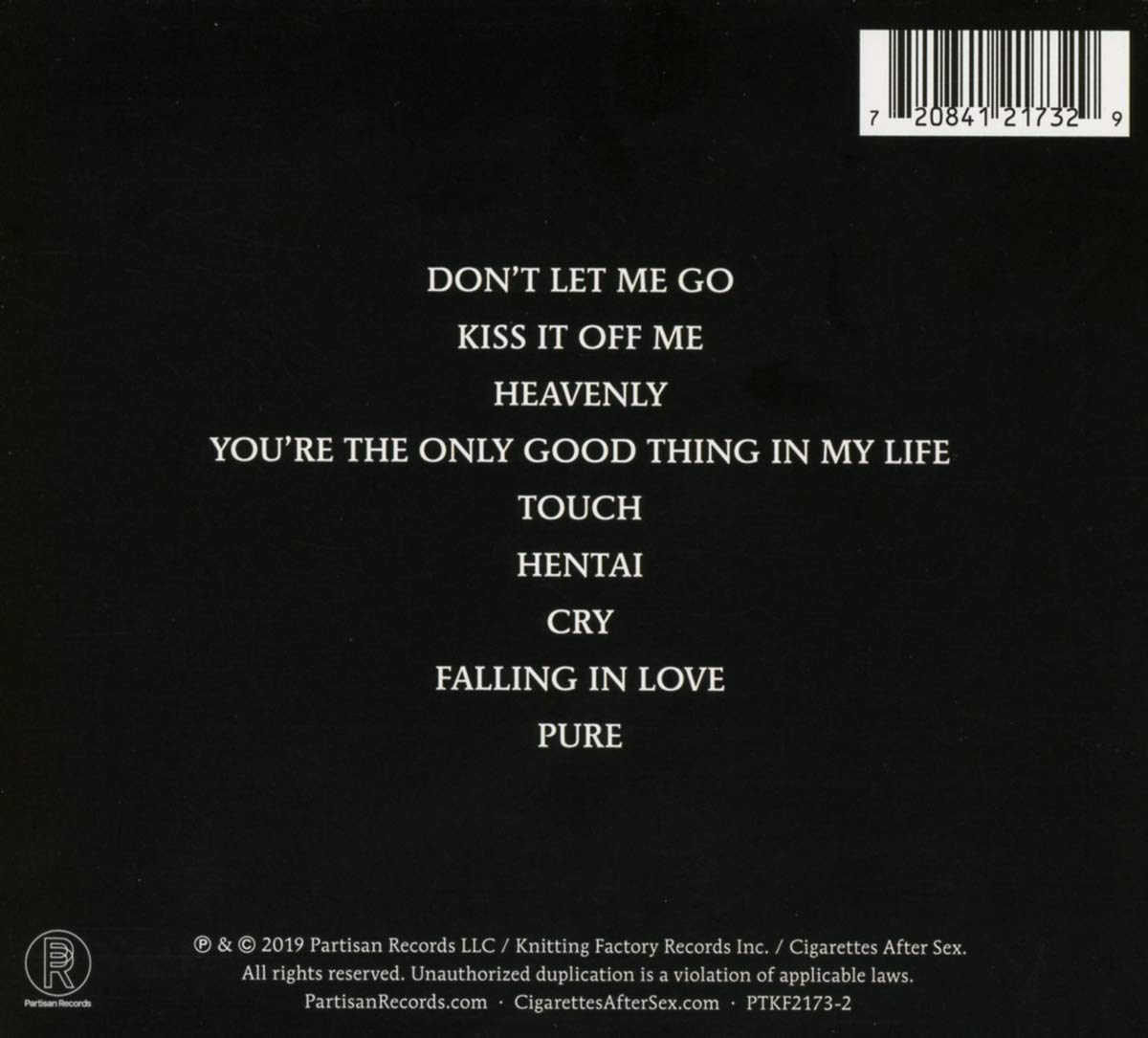 CD CIGARETTES AFTER SEX - CRY