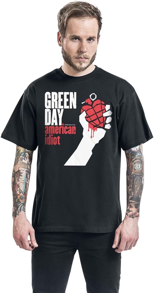 GREENDAY - AMERICAN IDIOT AMPLIFIED LARGE VINTAGE BLACK T SHIRT