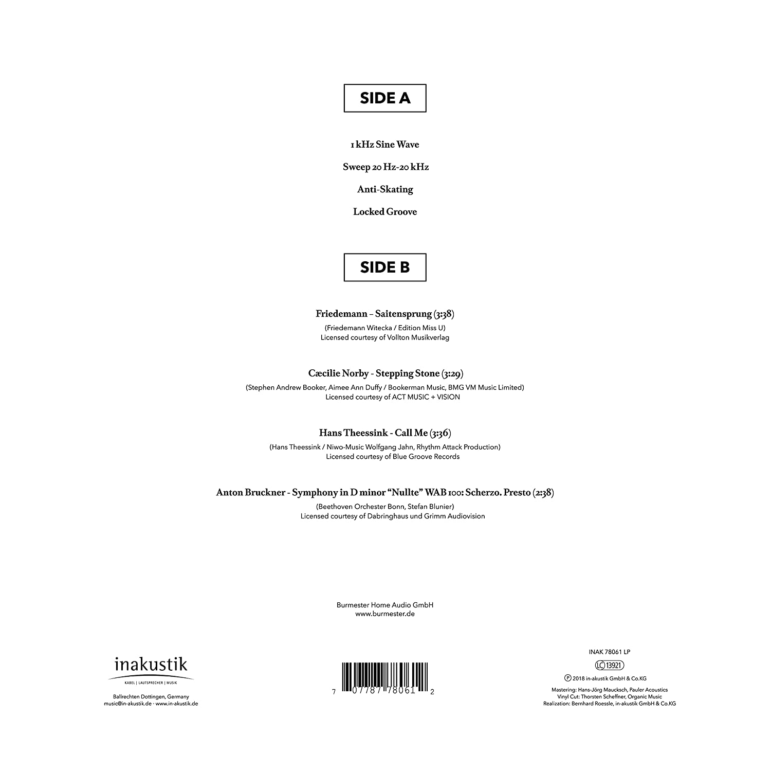 vinyl VARIOUS ARTISTS - BURMESTER REFERENCE CHECK (45 RPM)