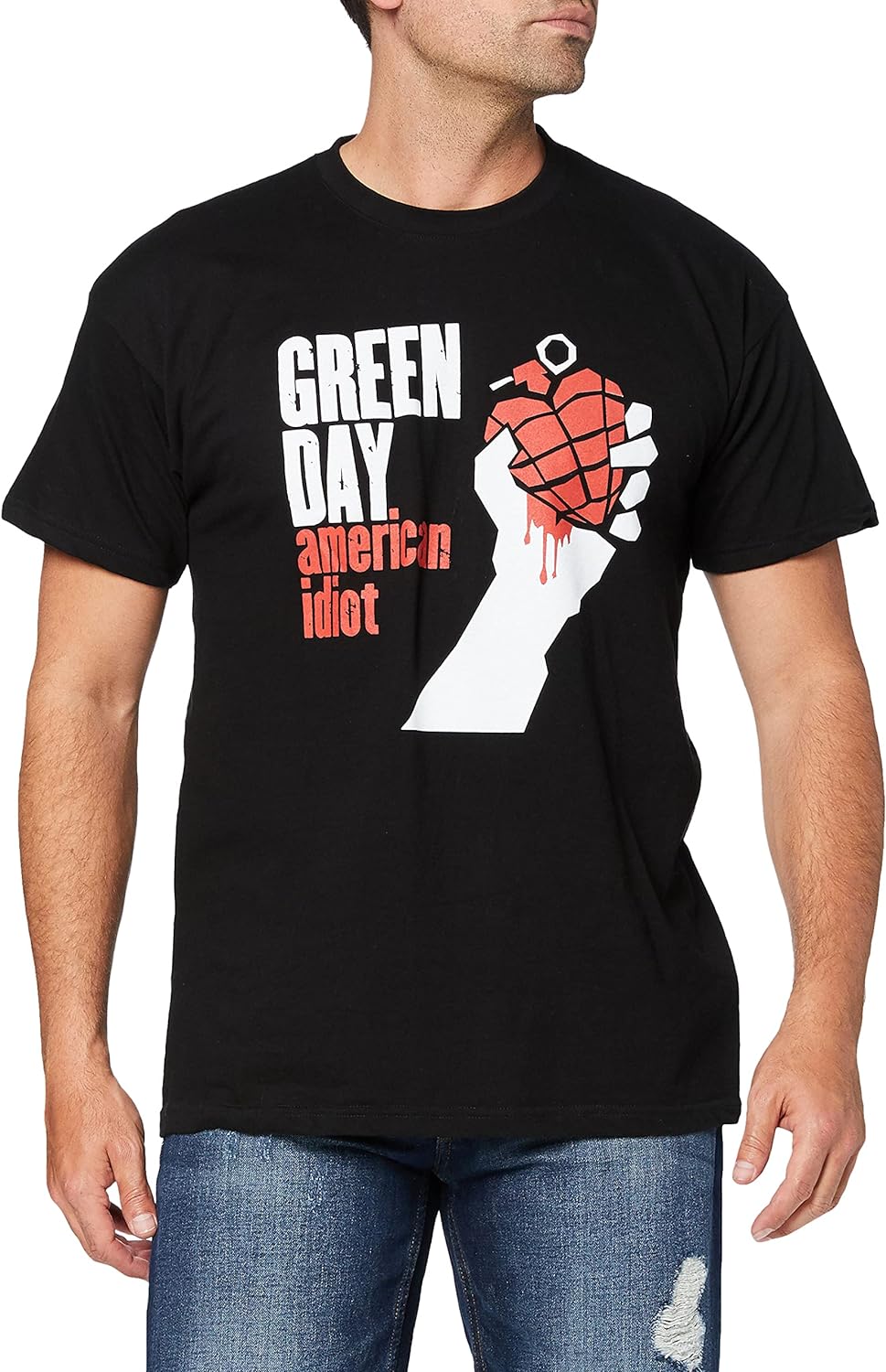 GREENDAY - AMERICAN IDIOT AMPLIFIED LARGE VINTAGE BLACK T SHIRT